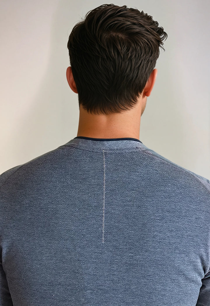 Seamless V-Neck Pullover Shirt-SWEATSHIRTS-BUKI-S-Midnight-Buki