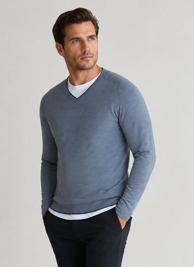 Seamless V-Neck Pullover Shirt-SWEATSHIRTS-BUKI-S-Midnight-Buki