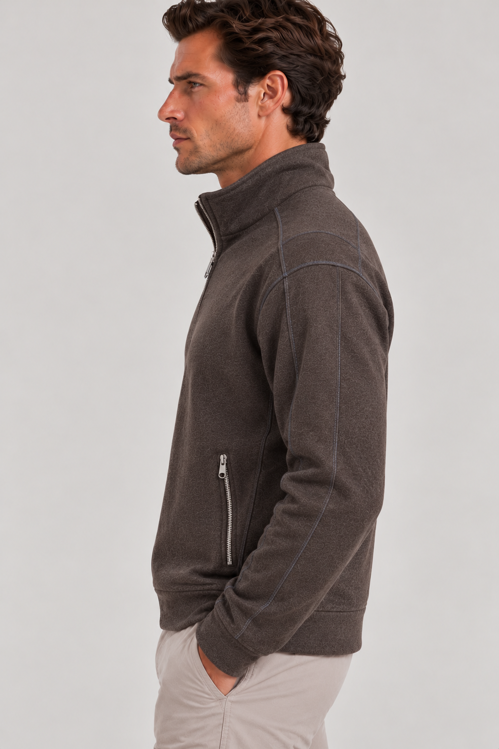 Man wearing Buki Breckenridge in Espresso XL Side view 