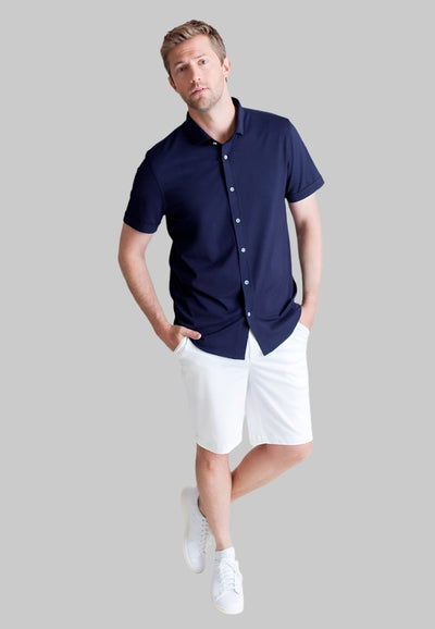 Single Shot SS Shirt-Short Sleeve Shirts-Buki-navy-front