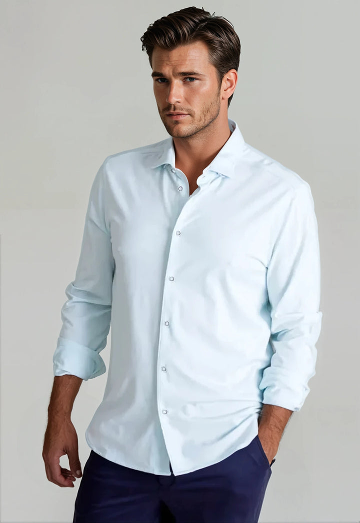 Single Shot Long Sleeve Tech Shirt - Light Blue-LONG SLEEVE SHIRTS-BUKI-Light Blue-S-Buki