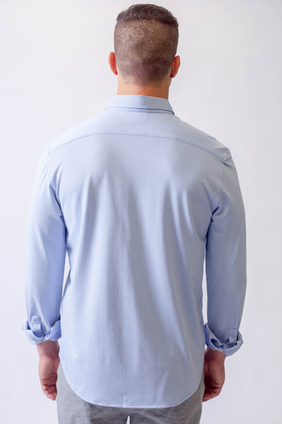 Single Shot Long Sleeve Tech Shirt - French Blue-LONG SLEEVE SHIRTS-BUKI