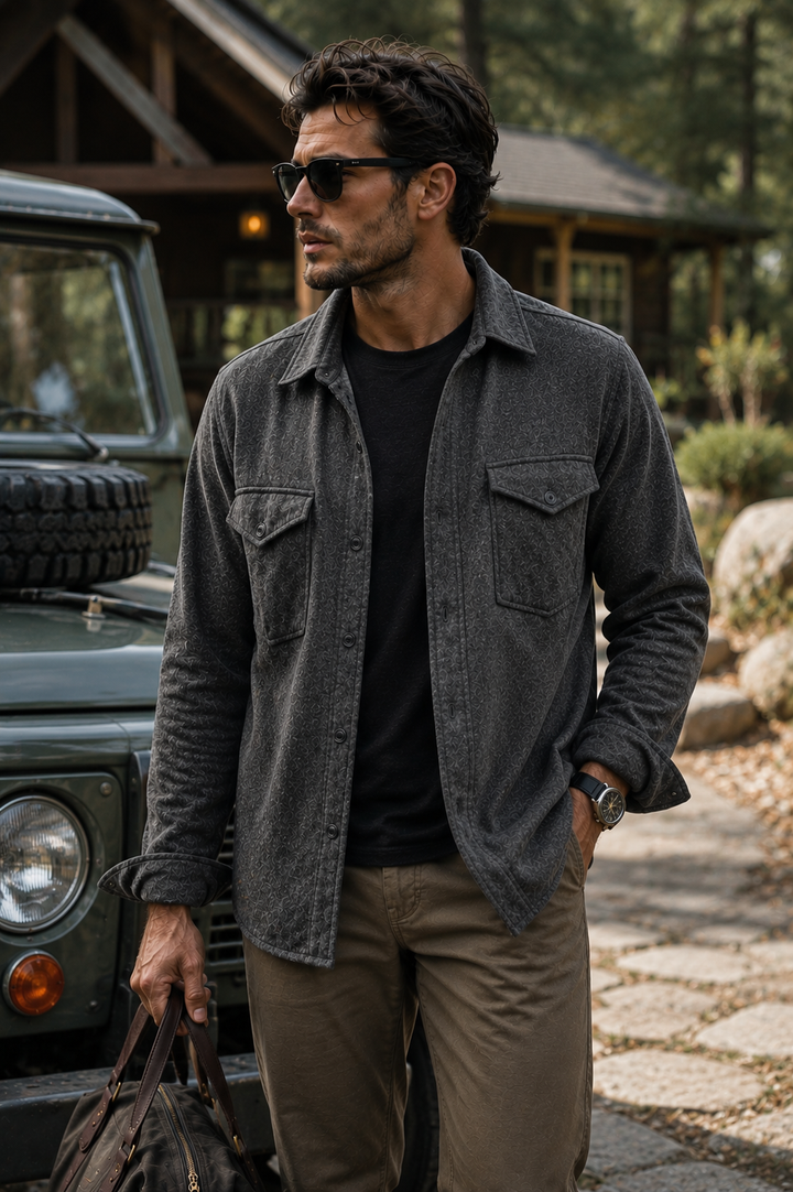 Soft Knit CPO Overshirt-JACKETS-BUKI-M-Charcoal Grey-Buki