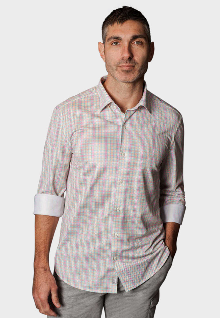 Spectrum Check Long Sleeve Tech Shirt-Long Sleeve Shirts-Buki