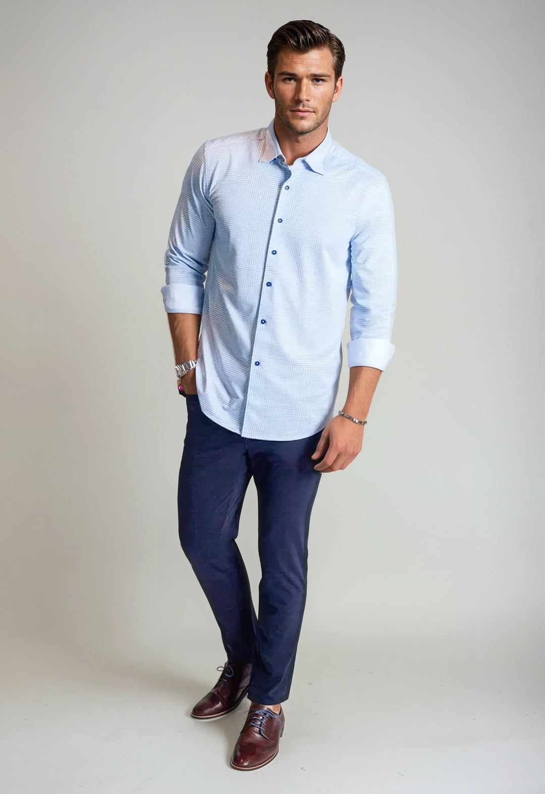 Square Up Long Sleeve Tech Shirt-LONG SLEEVE SHIRTS-BUKI-M-Cool Blue-Buki