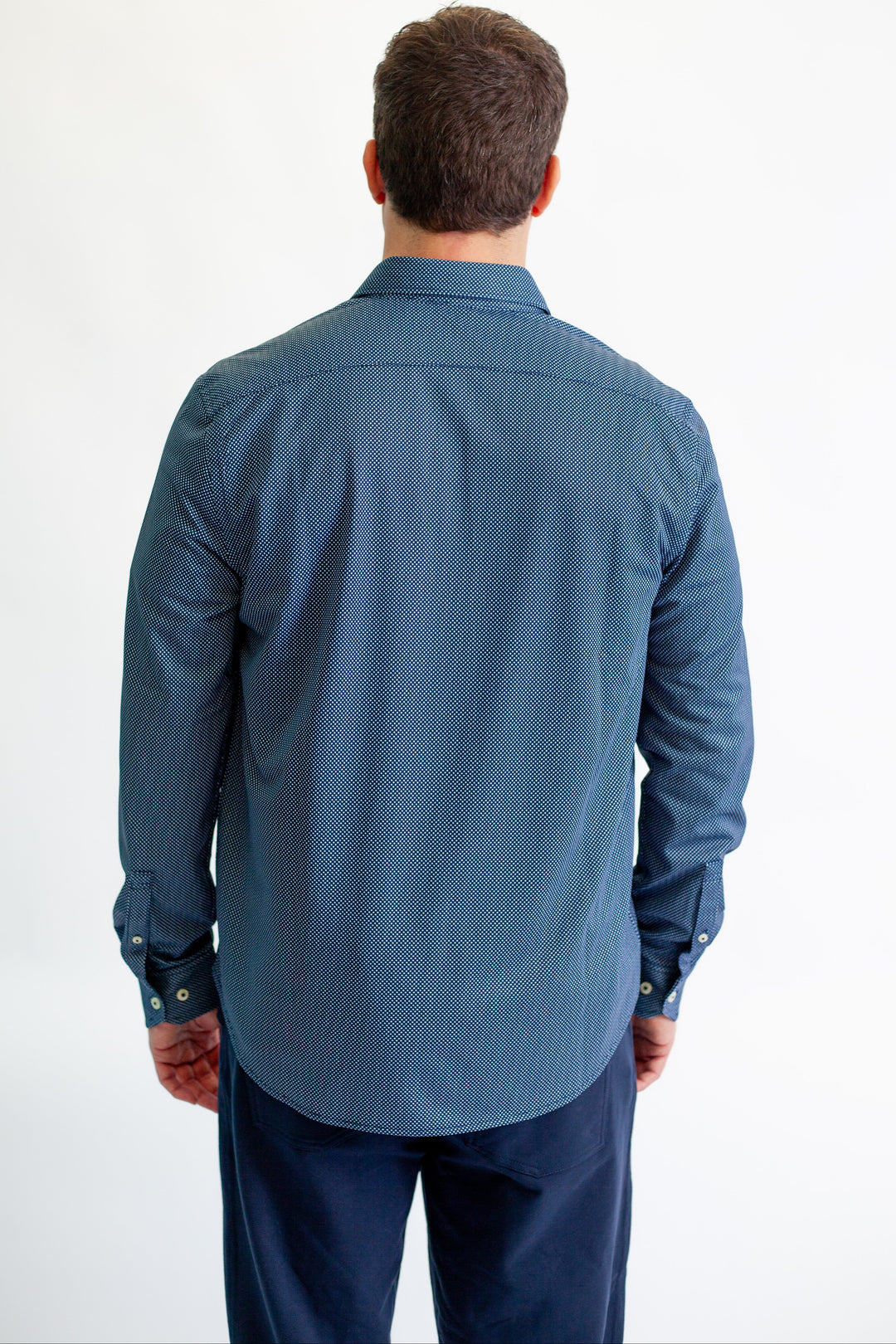 Studio Dot Long Sleeve Tech Shirt - Navy-LONG SLEEVE SHIRTS-BUKI-M-Navy-Buki