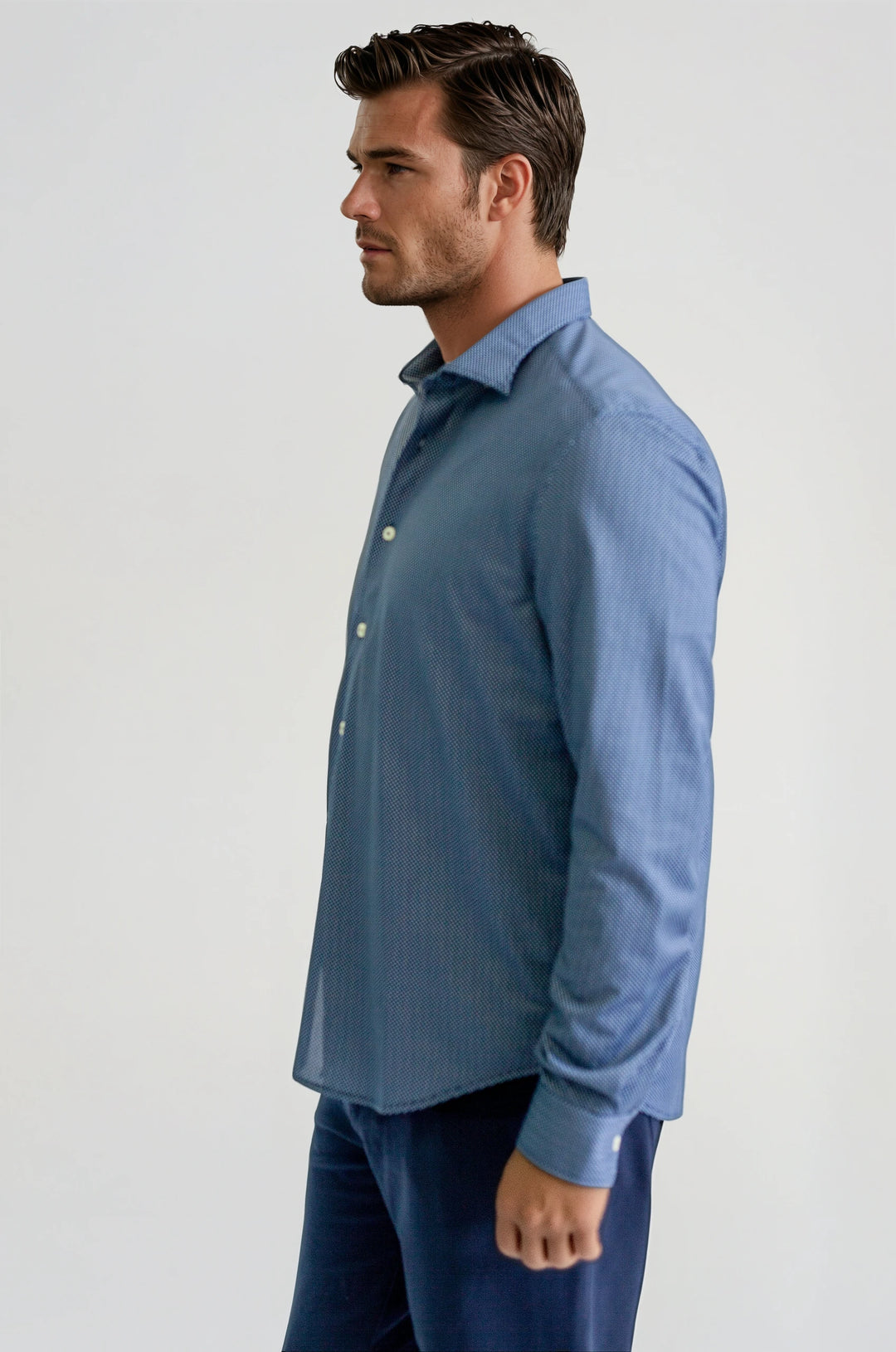 Studio Dot Long Sleeve Tech Shirt - Navy-LONG SLEEVE SHIRTS-BUKI-M-Navy-Buki