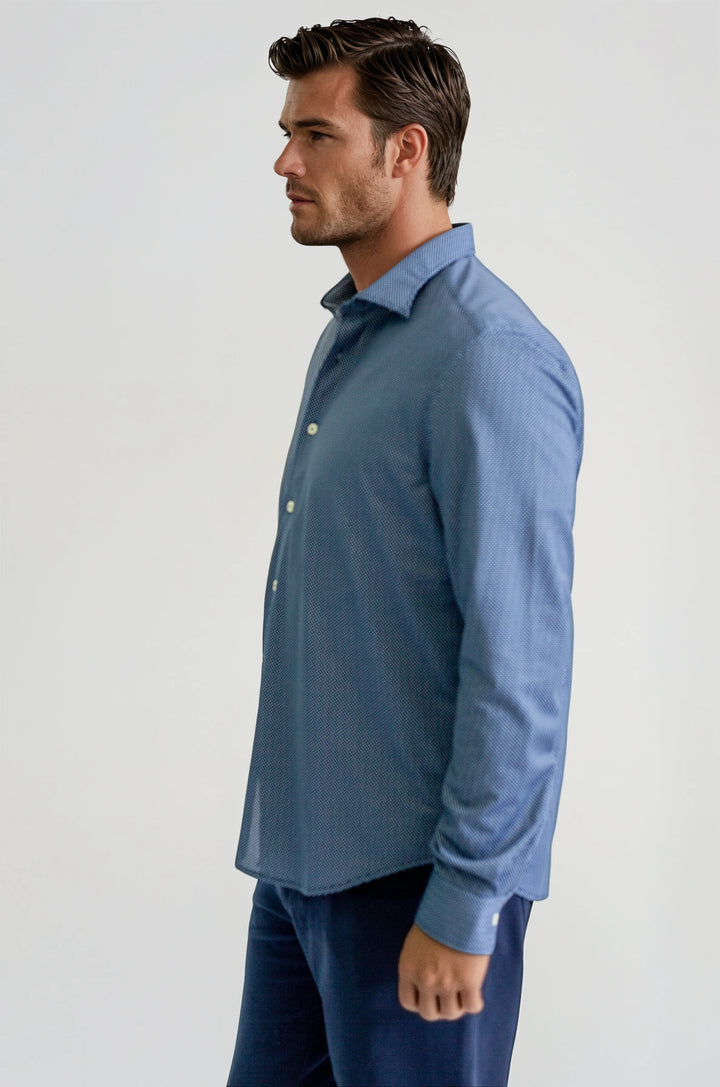 Studio Dot Long Sleeve Tech Shirt - Navy-LONG SLEEVE SHIRTS-BUKI-M-Navy-Buki