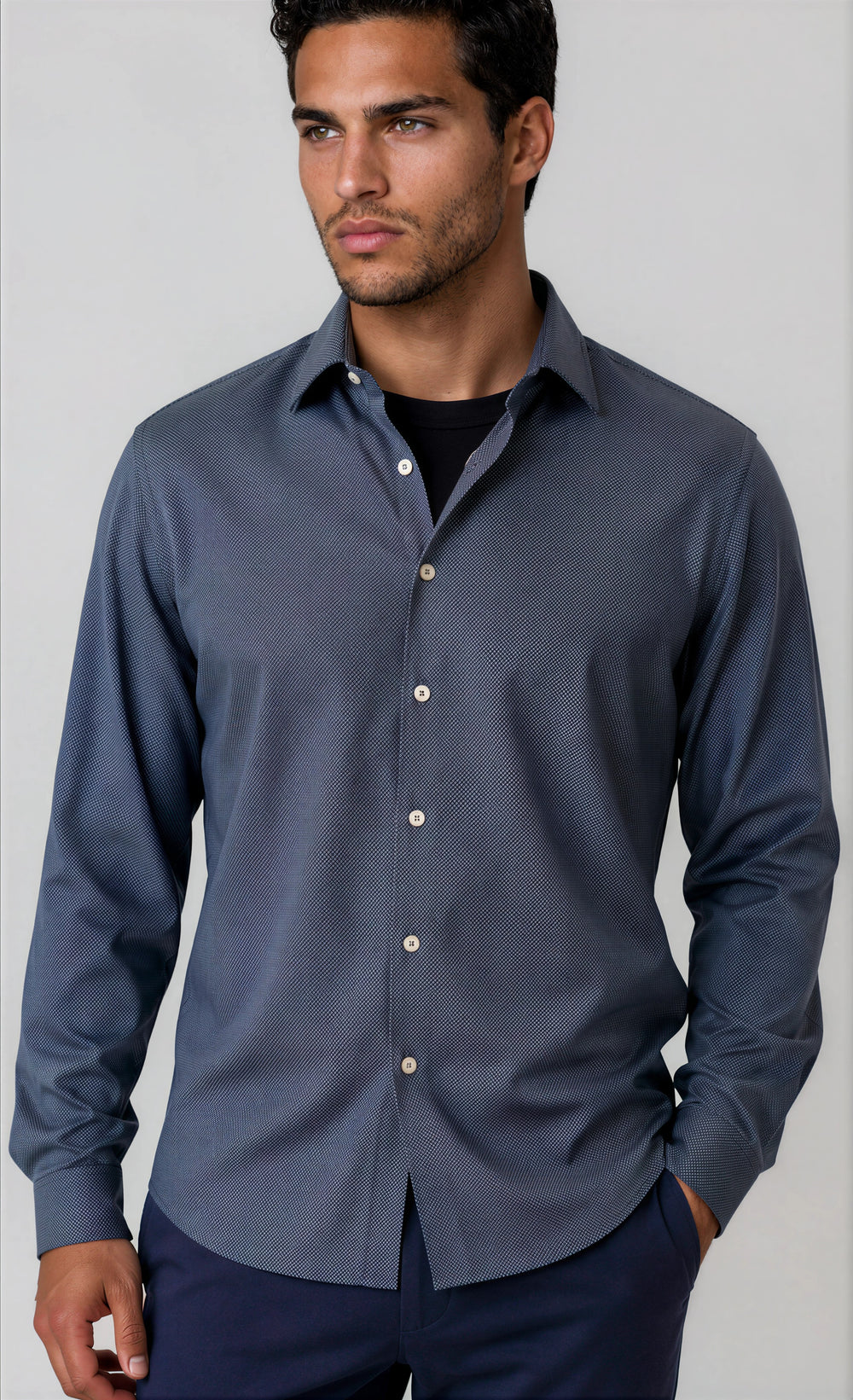 Studio Dot Dress Shirt 2-Pack - Navy/Teal-OUTFIT SETS-BUKI-M-Buki