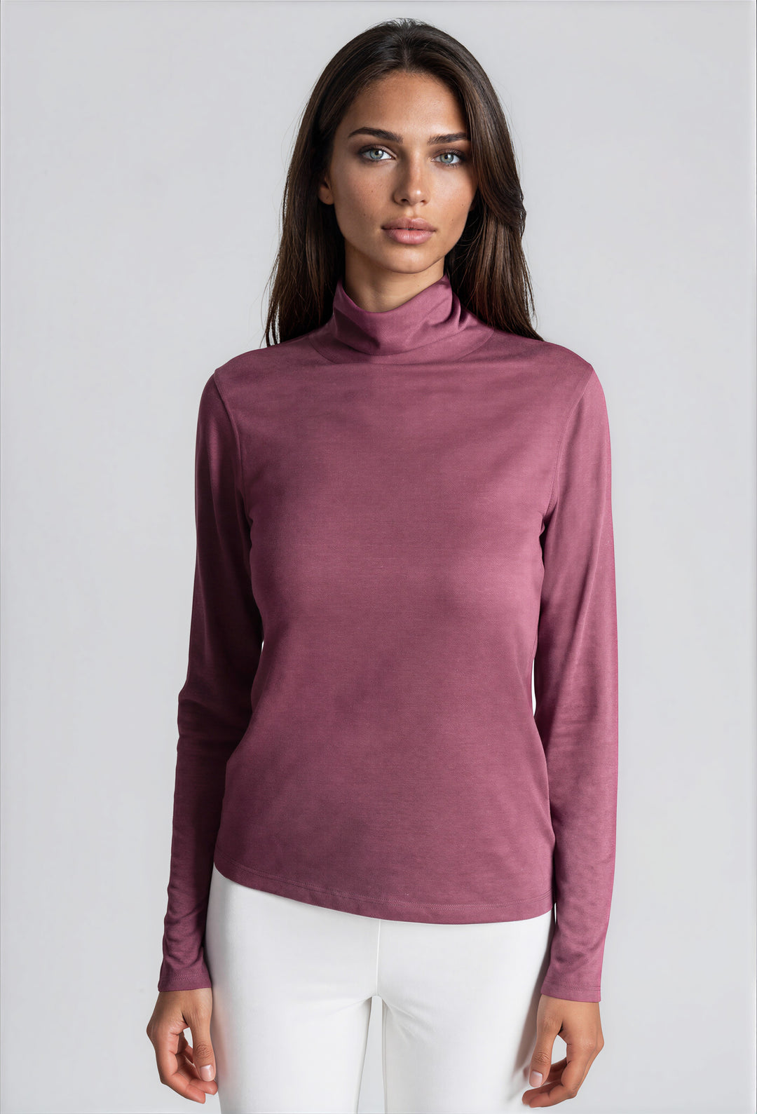 Take-Out Turtleneck Shirt-SHIRTS &amp; BLOUSES-BUKI-XS-Wine-Buki