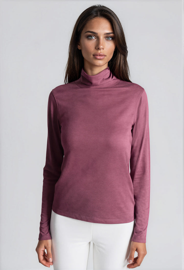 Take-Out Turtleneck Shirt-SHIRTS &amp; BLOUSES-BUKI-XS-Wine-Buki