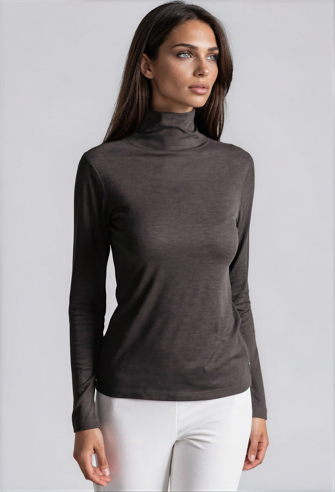Take-Out Turtleneck Shirt-SHIRTS &amp; BLOUSES-BUKI-XS-Charcoal Grey-Buki