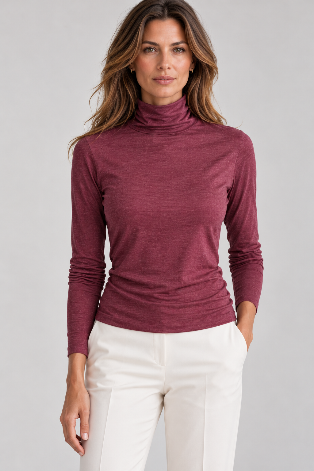 Take-Out Turtleneck Shirt-SHIRTS &amp; BLOUSES-BUKI-XS-Wine-Buki