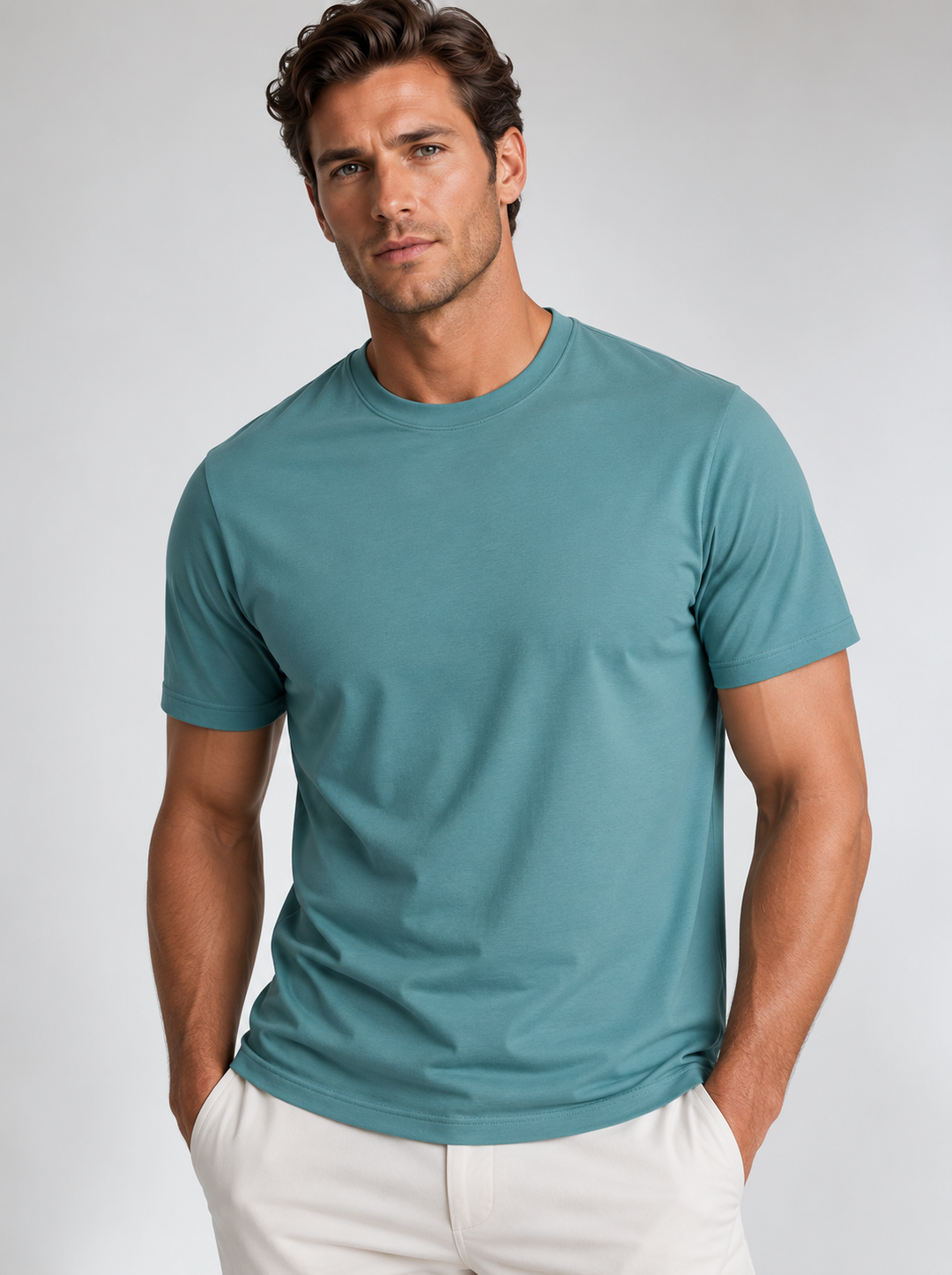 bUKI Crew Neck T-Shirt Blue Grey-T-SHIRTS-BUKI-M-Blue Grey-Buki