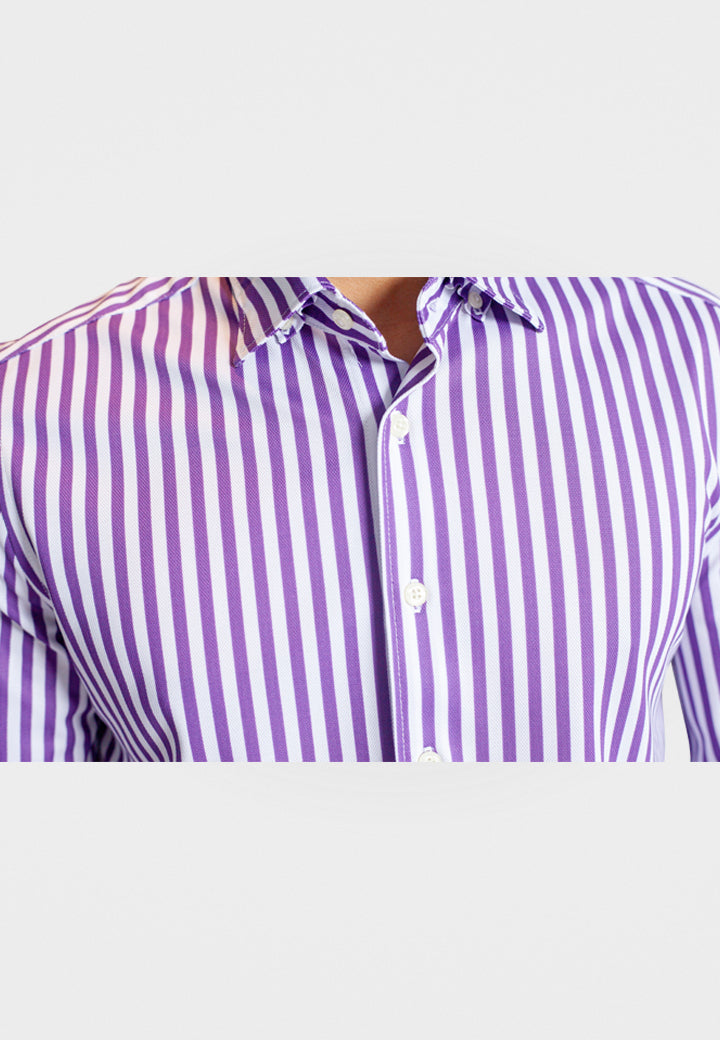 The Go Big Stripe Long Sleeve Tech Shirt - Grape-LONG SLEEVE SHIRTS-BUKI-M-Grape-Buki