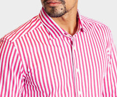 The Go Big Stripe Long Sleeve Tech Shirt - Sunset Stripe-LONG SLEEVE SHIRTS-BUKI-M-Coral-Buki