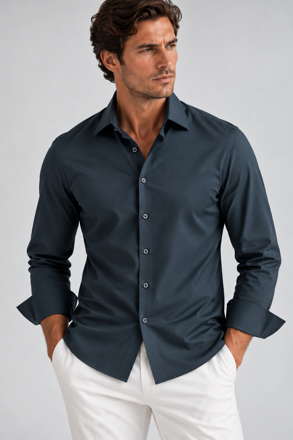 Buki + CINQO 'Single Shot' Long Sleeve Shirt Blue Night-LONG SLEEVE SHIRTS-BUKI-Blue Night-M-Buki