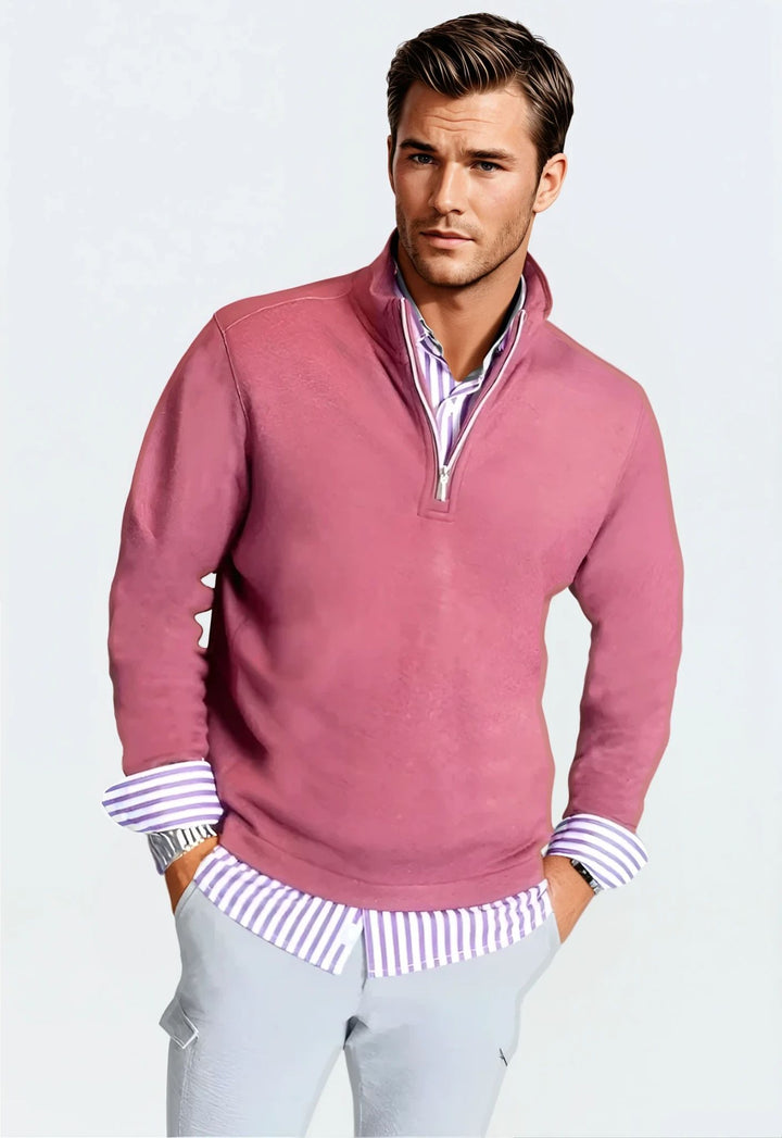 Voey Quarter Zip Sweatshirt - Wine-ZIP SWEATSHIRTS-BUKI-S-Wine-Buki