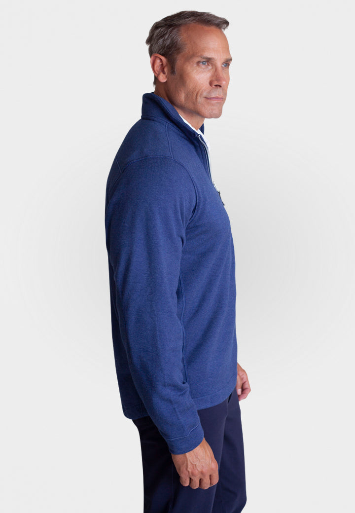 Voey Quarter Zip Sweatshirt-Sweatshirts, Tokyo Blue-Buki-side