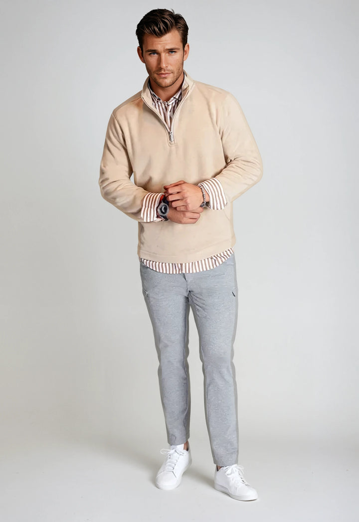 Voey Quarter Zip Sweatshirt - Camel-ZIP SWEATSHIRTS-BUKI-S-Camel-Buki