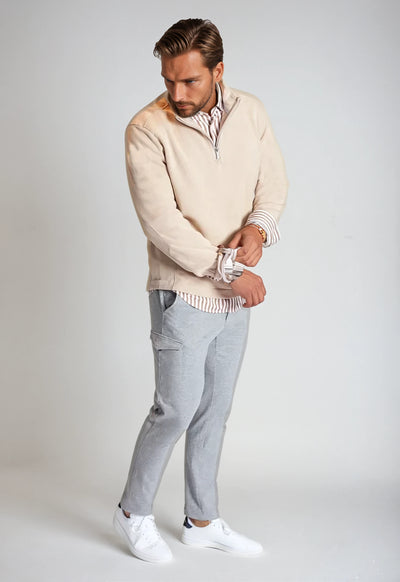 Voey Quarter Zip Sweatshirt-camel-ZIP SWEATSHIRTS-BUKI-S-Espresso-Buki