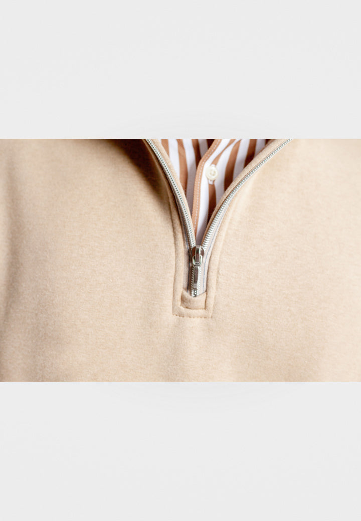 Voey Quarter Zip Sweatshirt-camel-ZIP SWEATSHIRTS-BUKI-S-Espresso-Buki