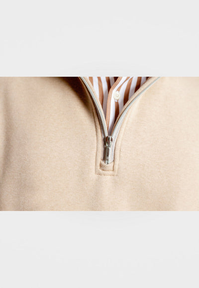 Voey Quarter Zip Sweatshirt-camel-ZIP SWEATSHIRTS-BUKI-S-Espresso-Buki