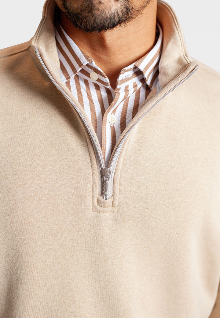 Voey Quarter Zip Sweatshirt - Camel-ZIP SWEATSHIRTS-BUKI-S-Camel-Buki