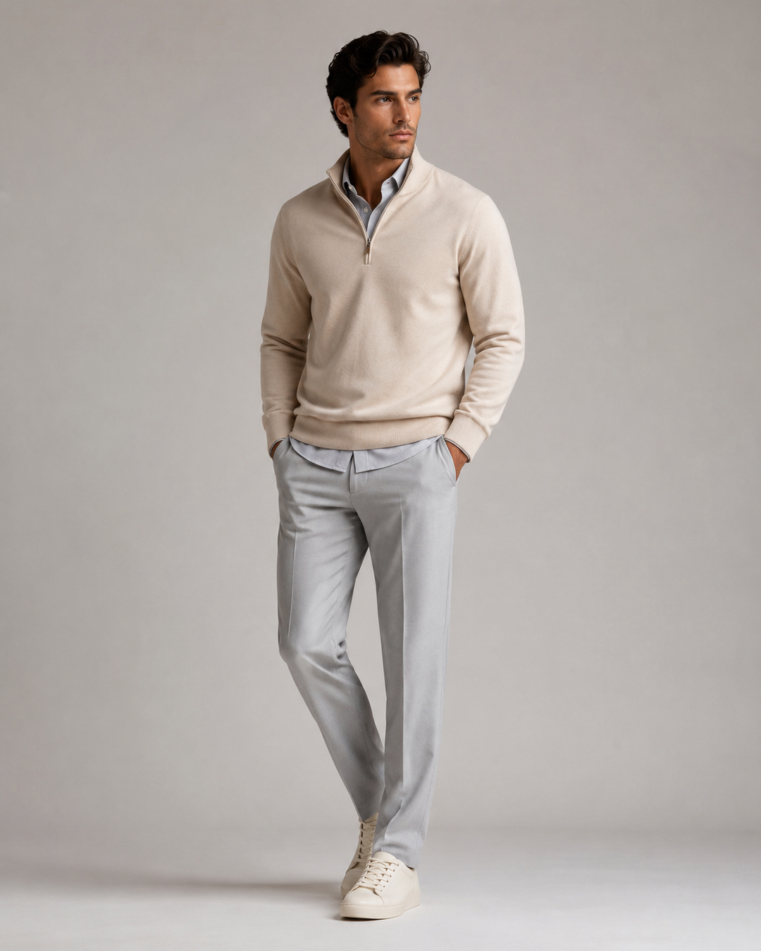 Voey Quarter Zip Sweatshirt - Camel-ZIP SWEATSHIRTS-BUKI-L-Camel-Buki