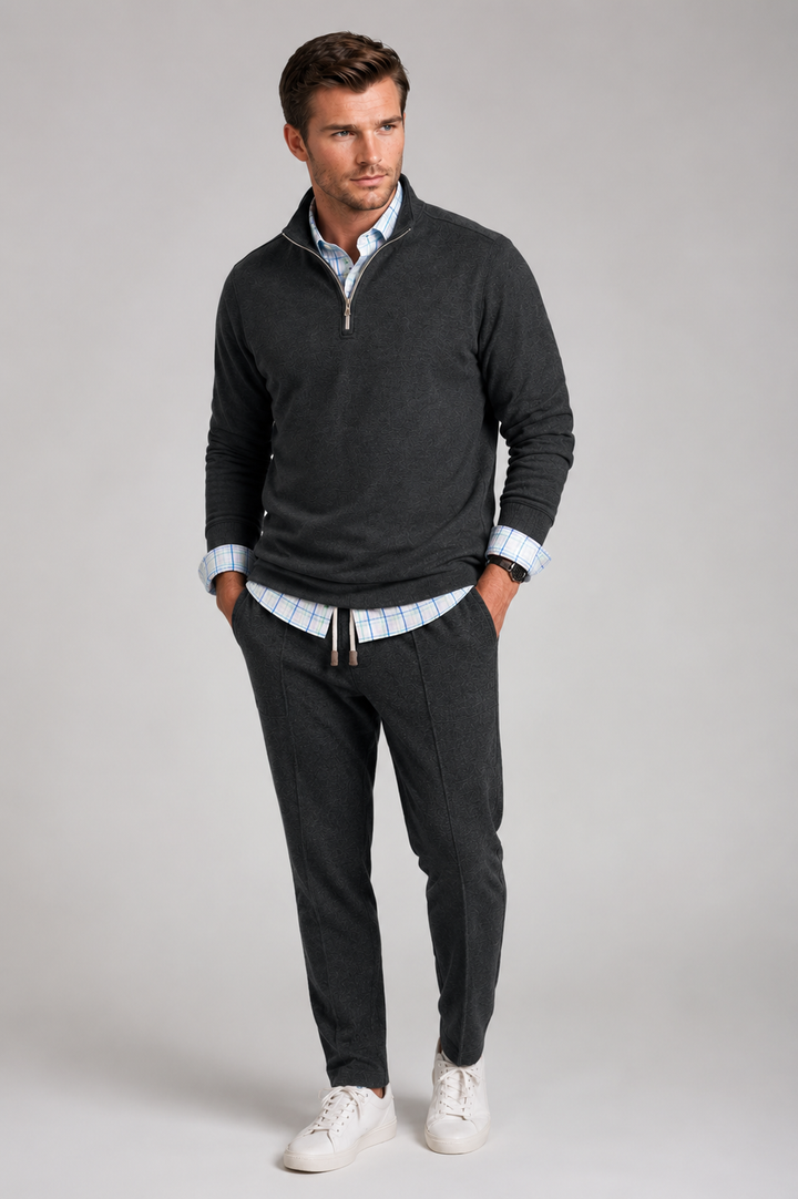 Voey Quarter Zip Sweatshirt - Charcoal Gray