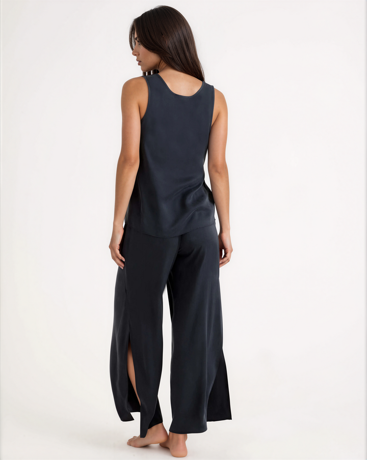 100% Washable Silk Pajama Pants - Black-SLEEPWEAR-BUKI-Black-XS-Buki