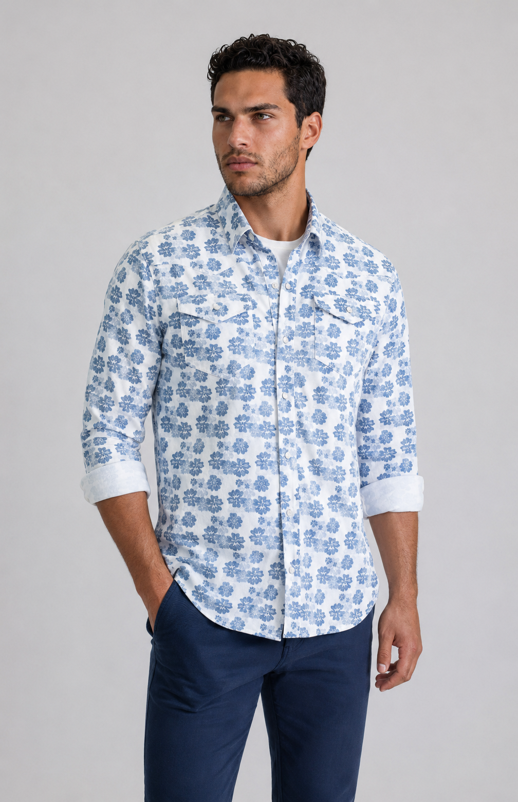 Buki’s Cinqo Western Tech Shirt - Floral-LONG SLEEVE SHIRTS-BUKI-M-Floral-Buki