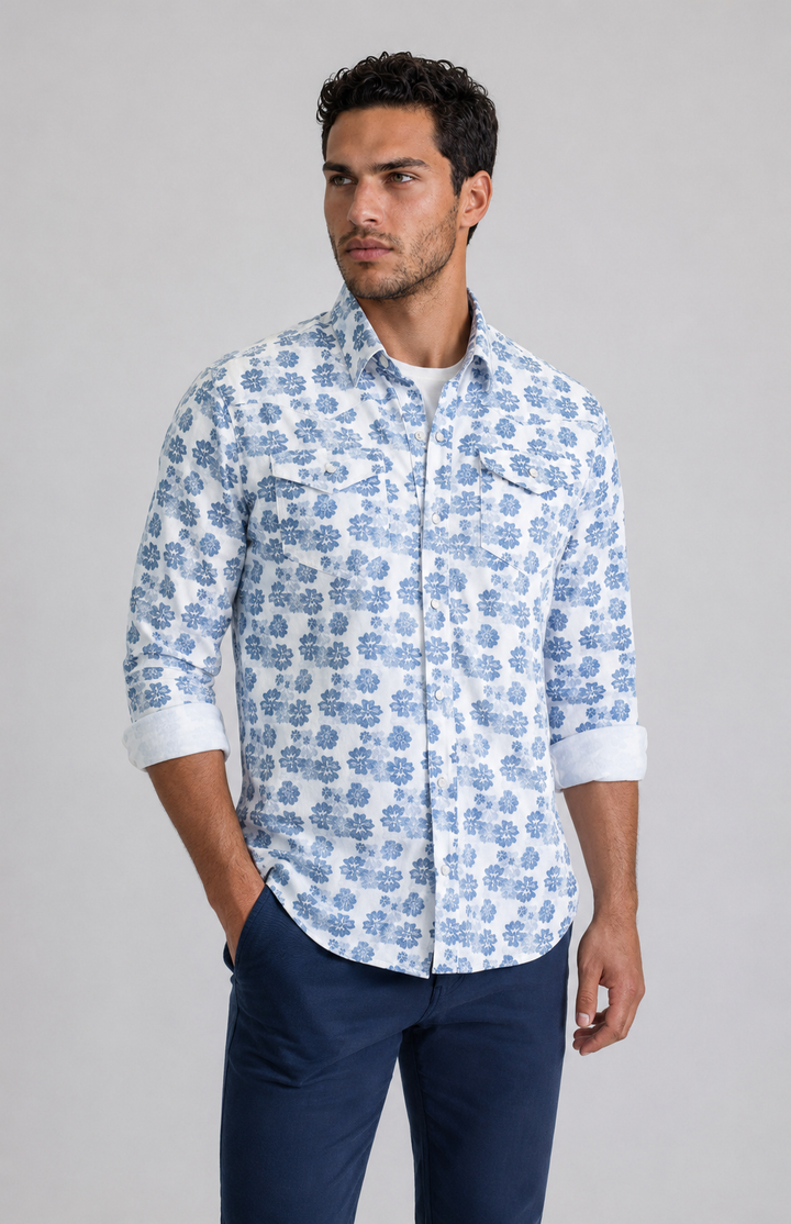 Buki’s Cinqo Western Tech Shirt - Floral-LONG SLEEVE SHIRTS-BUKI-M-Floral-Buki