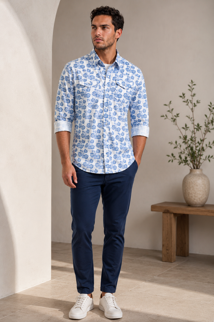 Buki’s Cinqo Floral Western Tech Shirt -LONG SLEEVE SHIRTS-BUKI-M-Floral-Buki- lifestyle