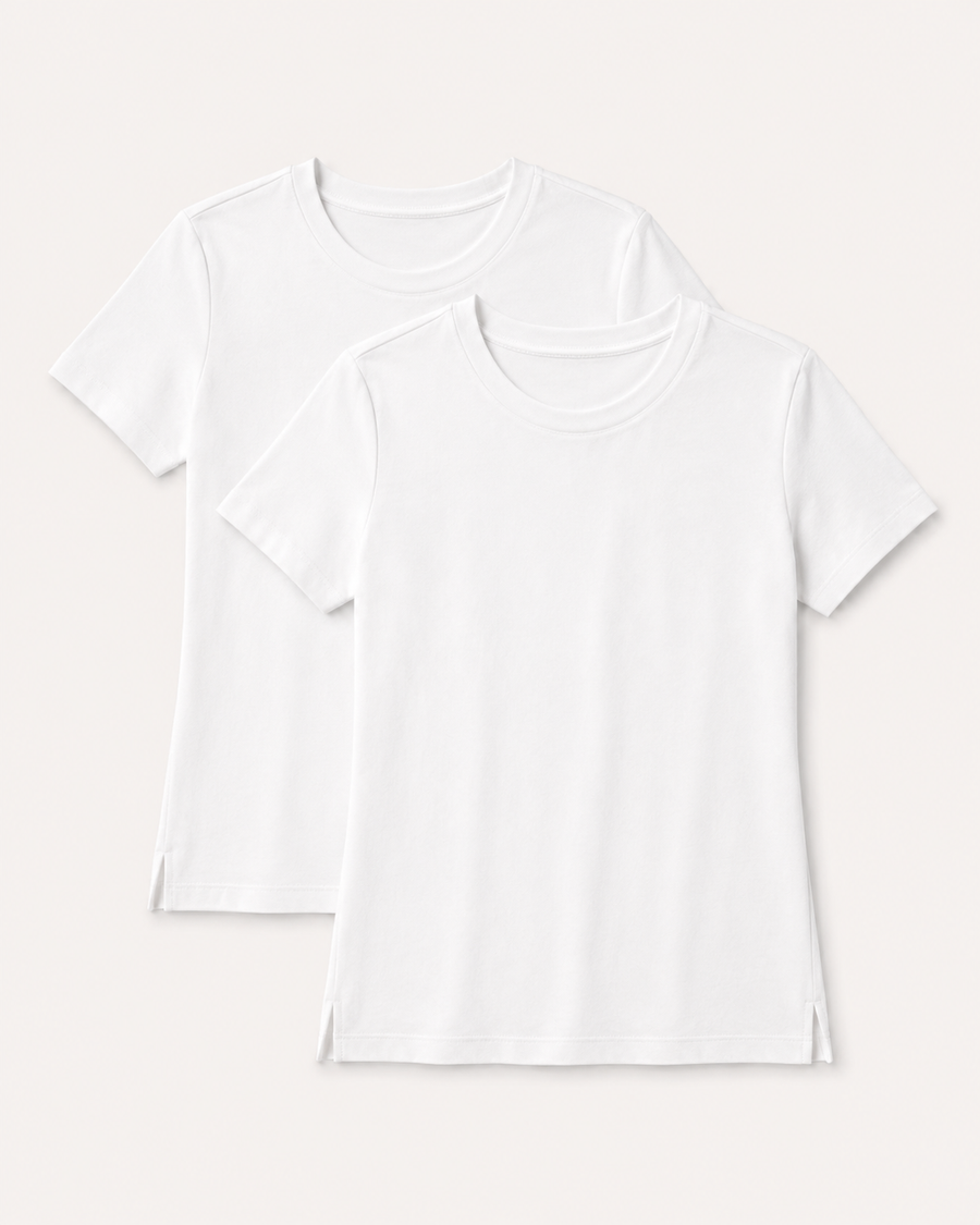 SuperSoft Crew Neck Tee 2-Pack - White
