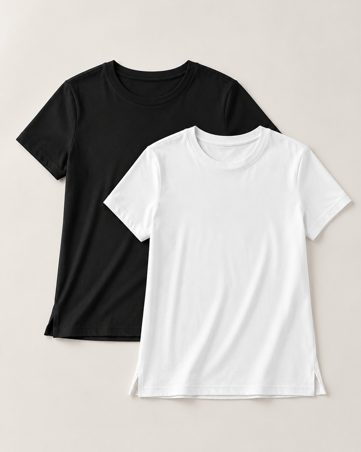 Buki Cinqo Tech Tee 2-Pack - 1 Black, 1 White (Women&