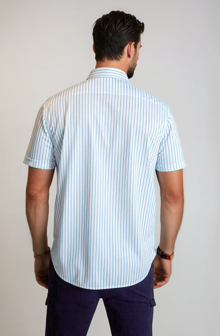Corsica Stripe Short Sleeve Tech Shirt-SHORT SLEEVE SHIRTS-BUKI-M-Mariner-Buki