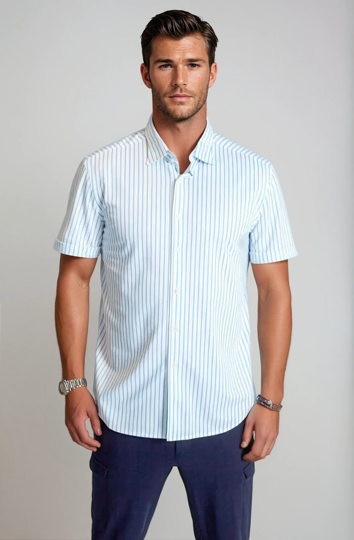 Corsica Stripe Short Sleeve Tech Shirt-SHORT SLEEVE SHIRTS-BUKI-M-Mariner-Buki