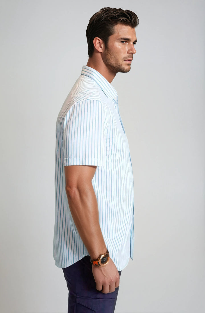 Corsica Stripe Short Sleeve Tech Shirt-SHORT SLEEVE SHIRTS-BUKI-M-Mariner-Buki