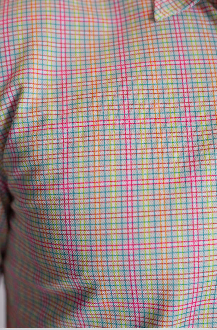 Spectrum Check Short Sleeve Tech Shirt-SHORT SLEEVE SHIRTS-BUKI-M-Multi-Buki