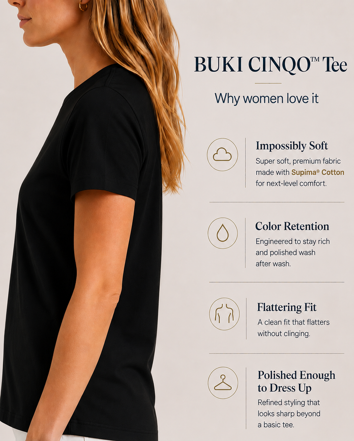 SuperSoft Crew Neck Tee - Black-T-SHIRTS-BUKI-XS-Black-Buki