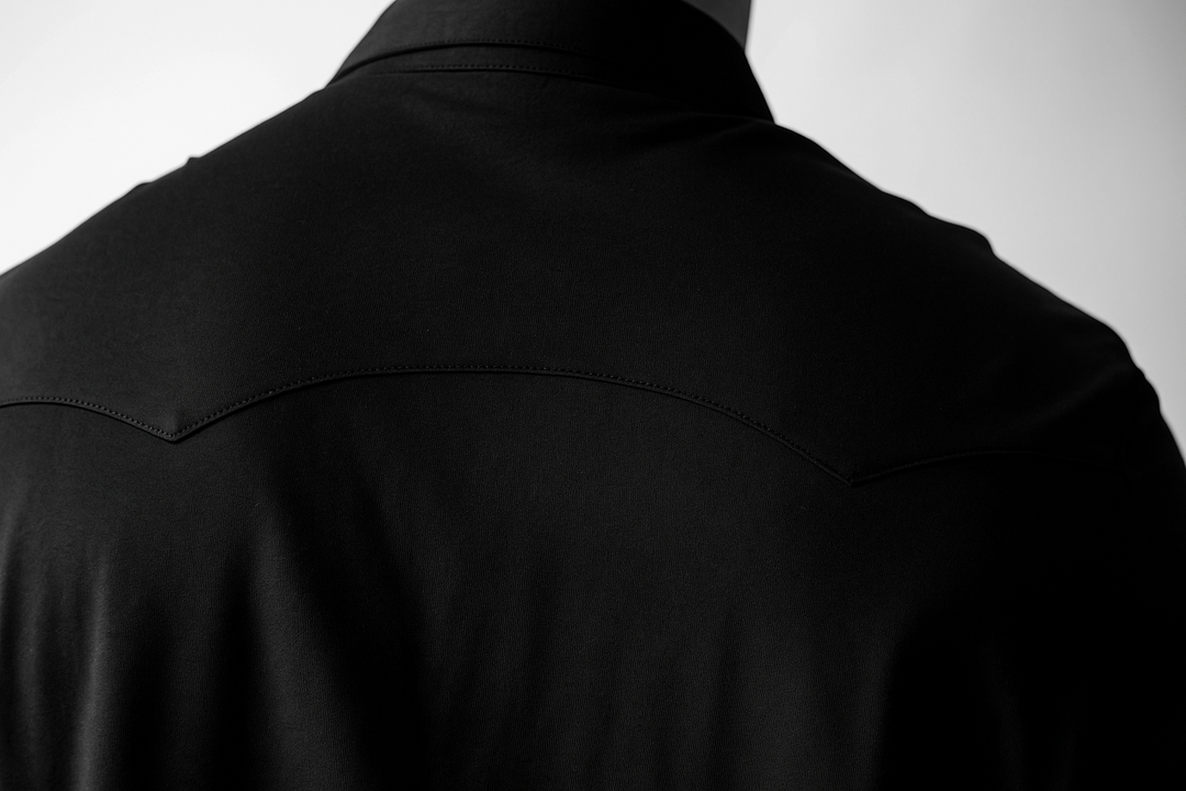 Cinqo Western Long Sleeve Tech Shirt - Black-LONG SLEEVE SHIRTS-BUKI-