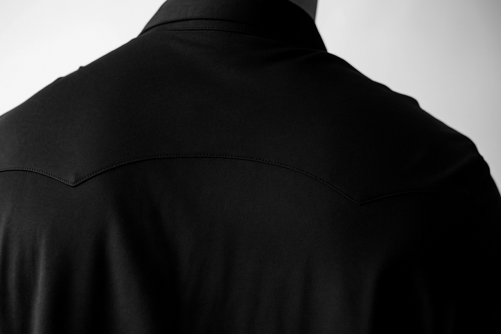 Cinqo Western Long Sleeve Tech Shirt - Black-LONG SLEEVE SHIRTS-BUKI-