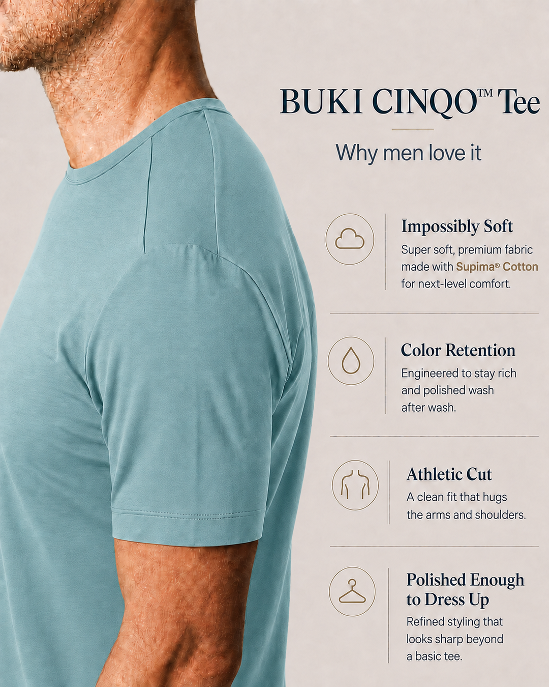 Buki Cinqo Tech Tee - Blue Grey-T-SHIRTS-BUKI-S-Blue Grey-Buki