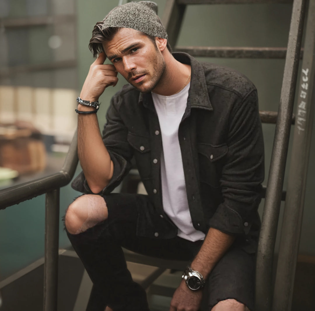 Soft Knit CPO Overshirt-JACKETS-BUKI-M-Charcoal Grey-Buki