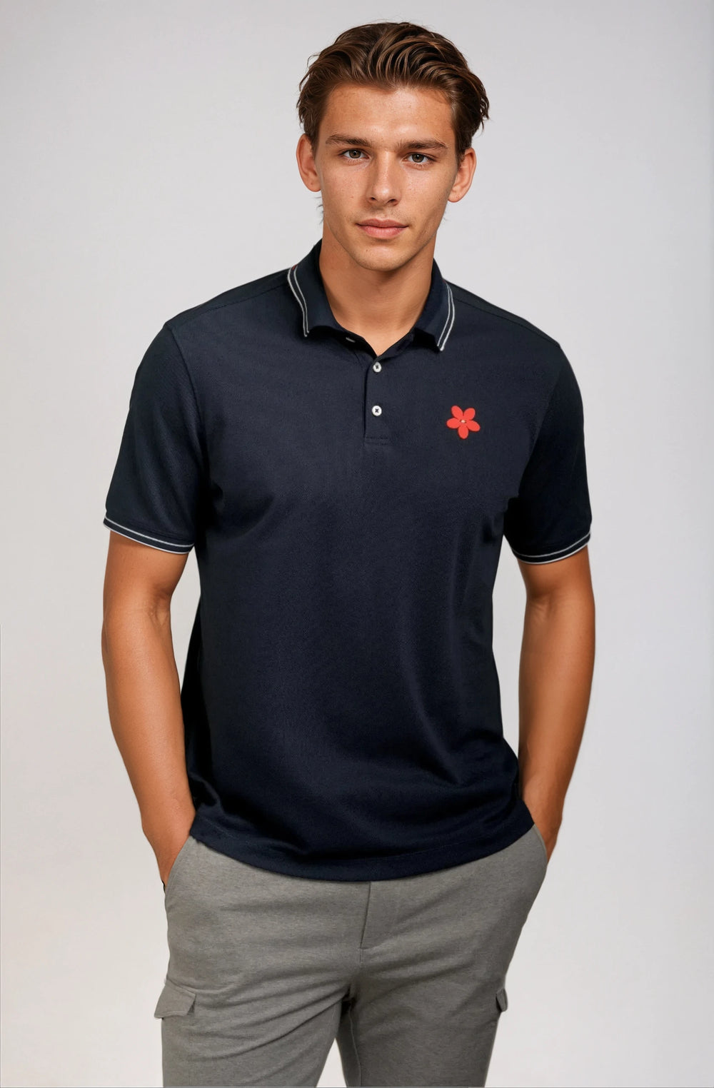 Happy Polo Shirt - Navy-POLO SHIRTS-BUKI-Navy-M-Buki