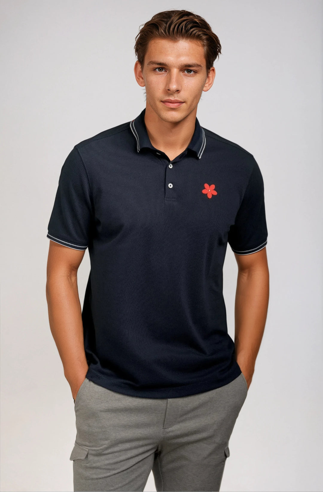 Happy Polo Shirt - Navy-POLO SHIRTS-BUKI-Navy-M-Buki