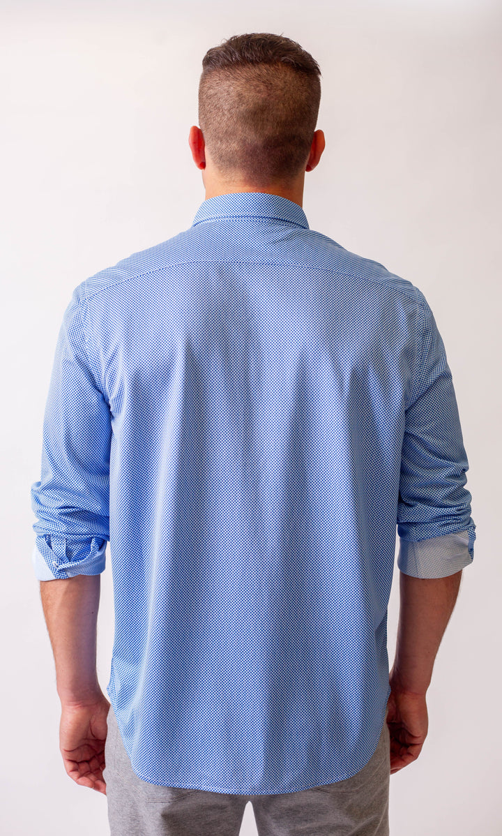 Studio Dot Long Sleeve Tech Shirt - Blue-LONG SLEEVE SHIRTS-BUKI-M-Cool Blue-Buki