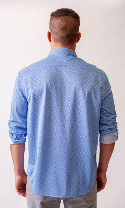 Studio Dot Long Sleeve Tech Shirt - Blue-LONG SLEEVE SHIRTS-BUKI-M-Cool Blue-Buki
