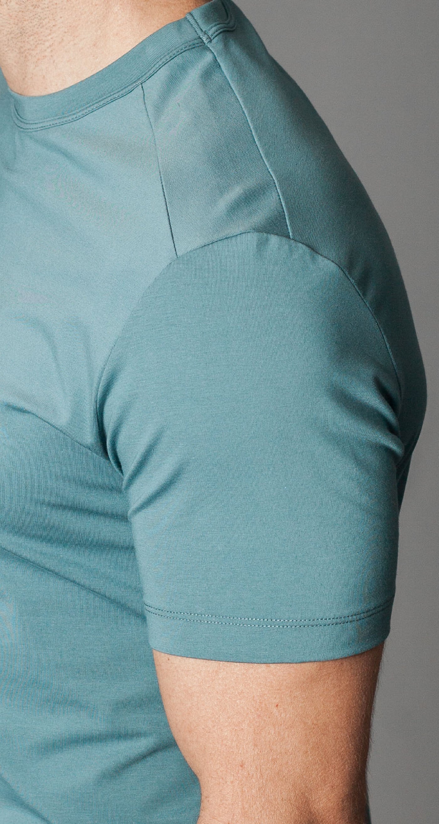 Buki + CINQO Tee Shirt detail, in Blue Grey-Tees-Buki